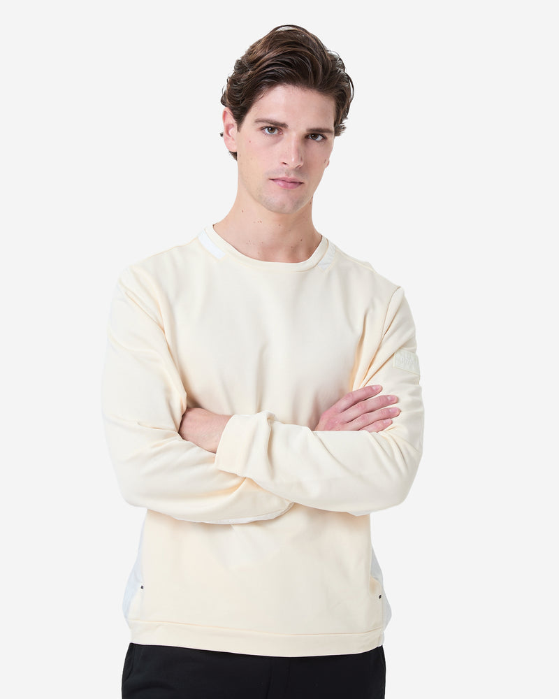Felpa girocollo con dettagli in nylon