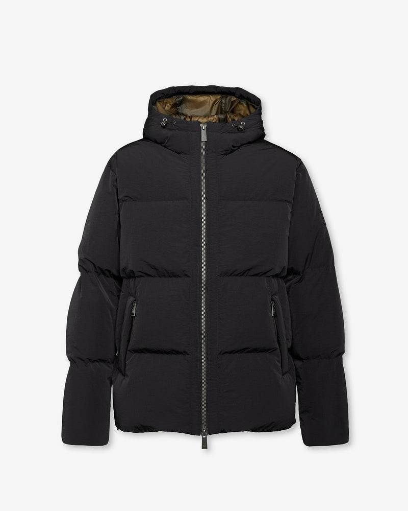 Reversible Hooded Down Jacket - Black