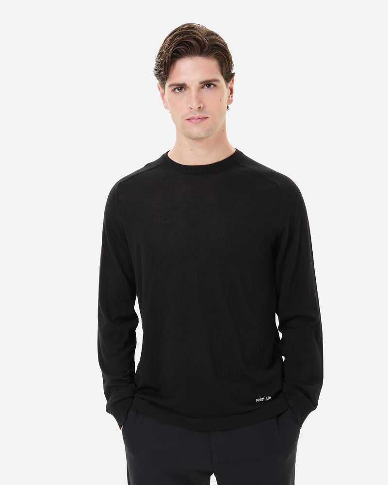 Wool and silk crew neck sweater