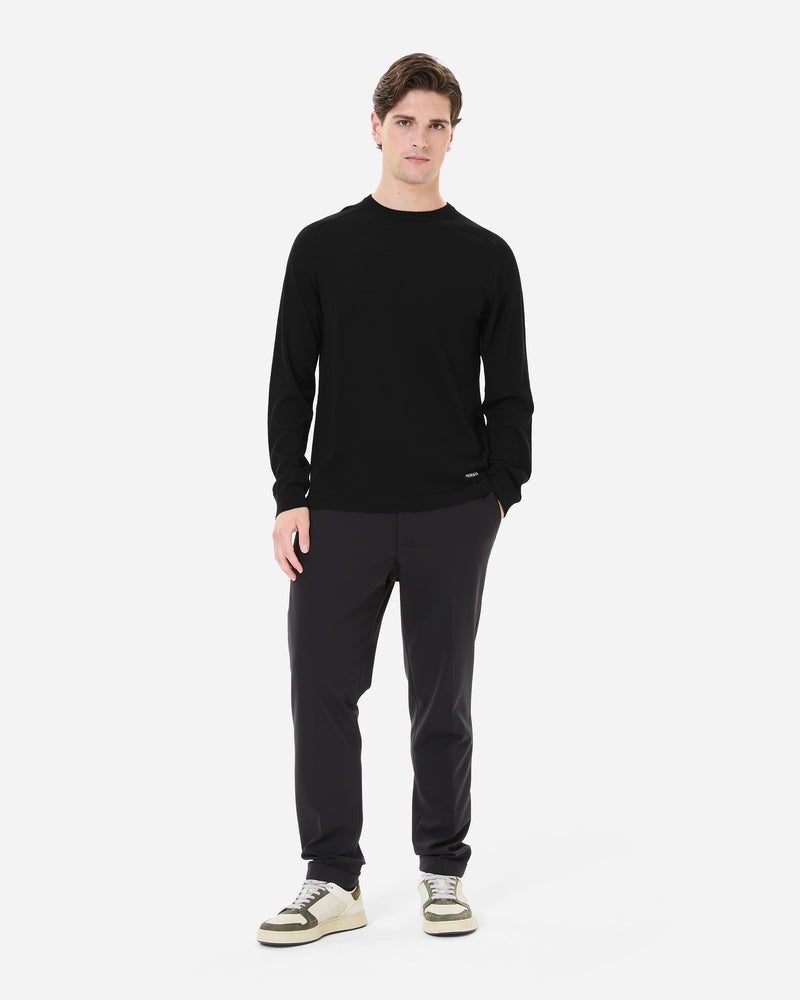 Wool and silk crew neck sweater