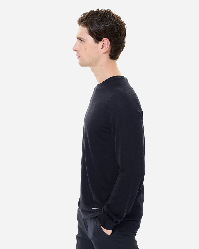 Maglia girocollo in lana e seta