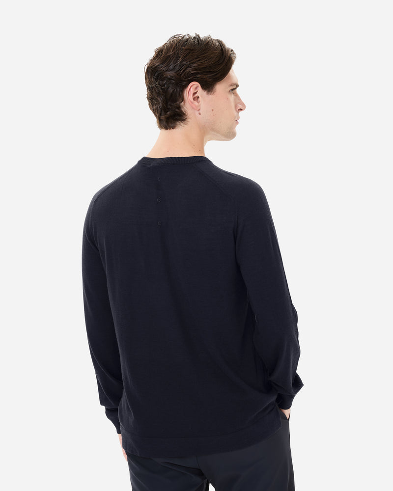 Maglia girocollo in lana e seta