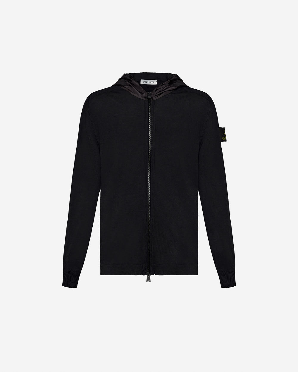 Maglia Full Zip con Cappuccio Black