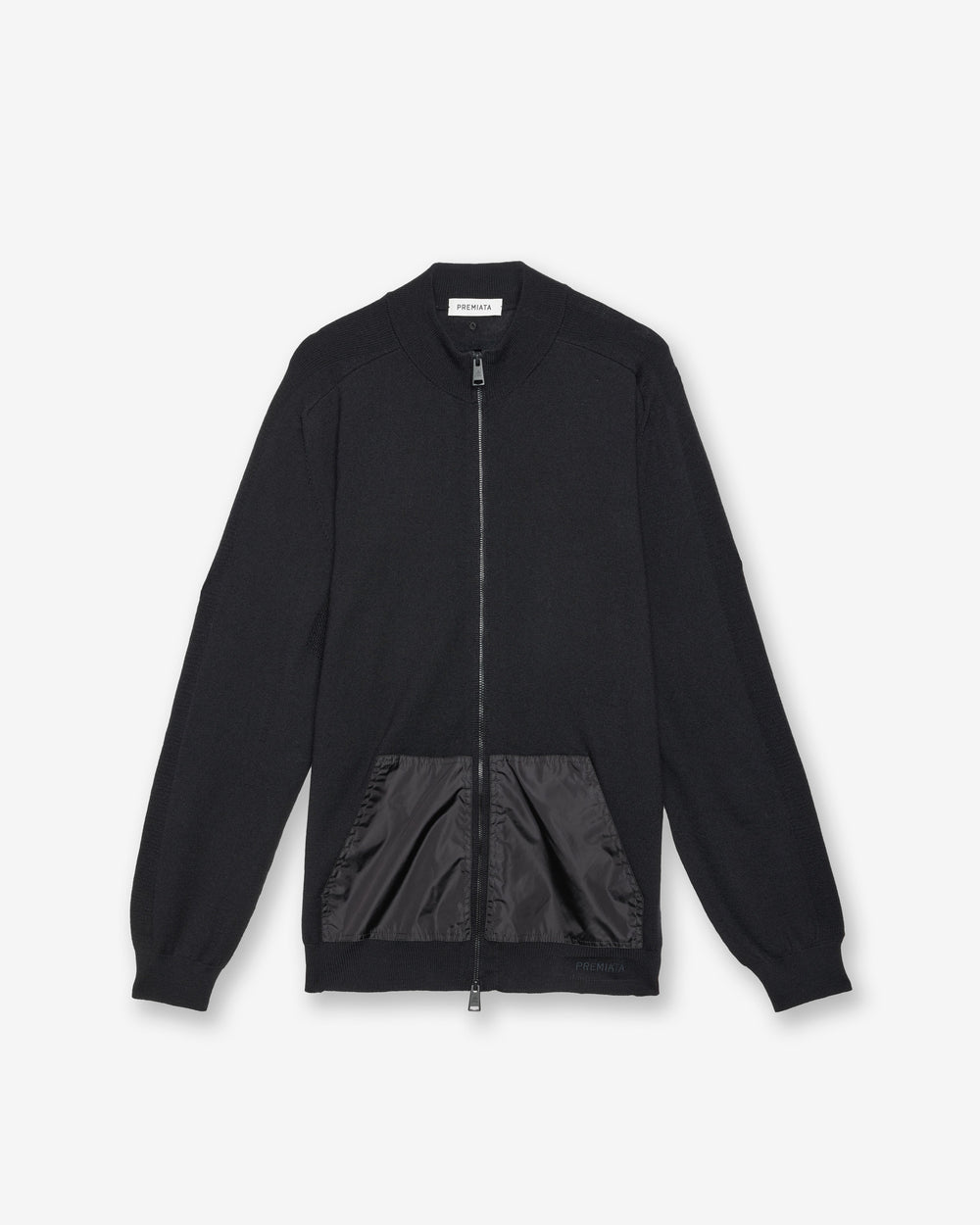 Black Full-Zip Wool Sweater