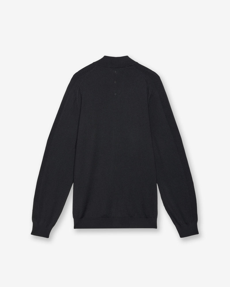 Black Full-Zip Wool Sweater
