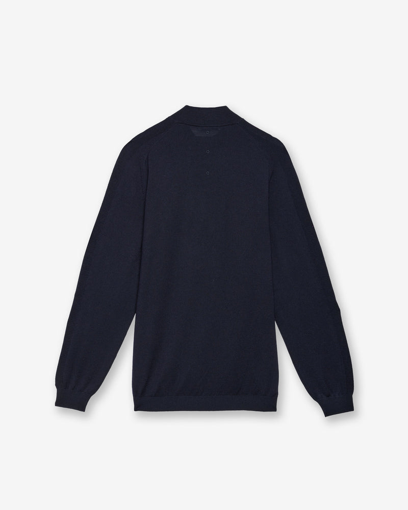 Blue Full-Zip Wool Sweater
