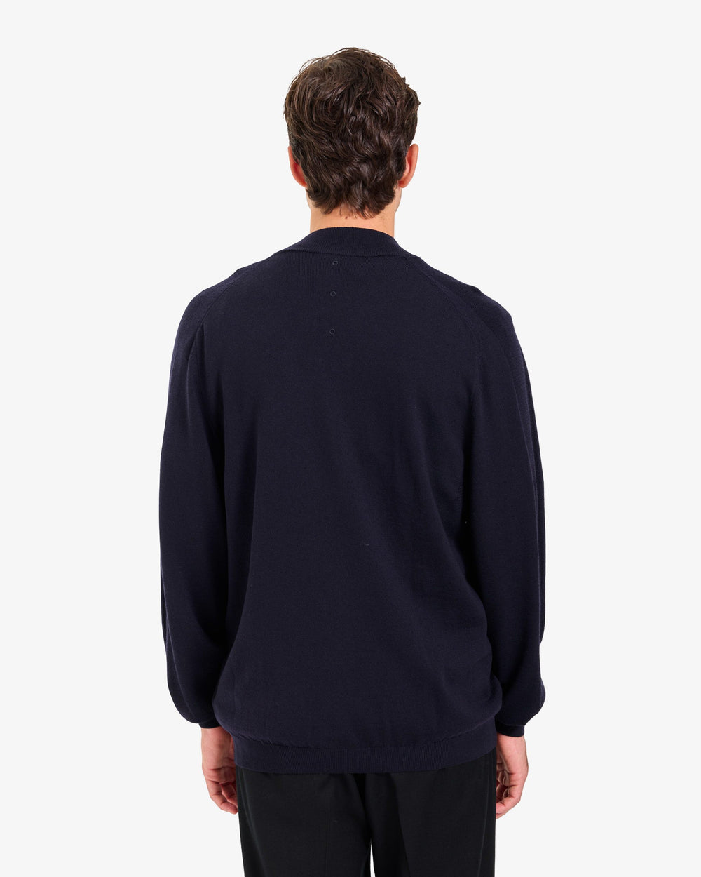 Blue Full-Zip Wool Sweater