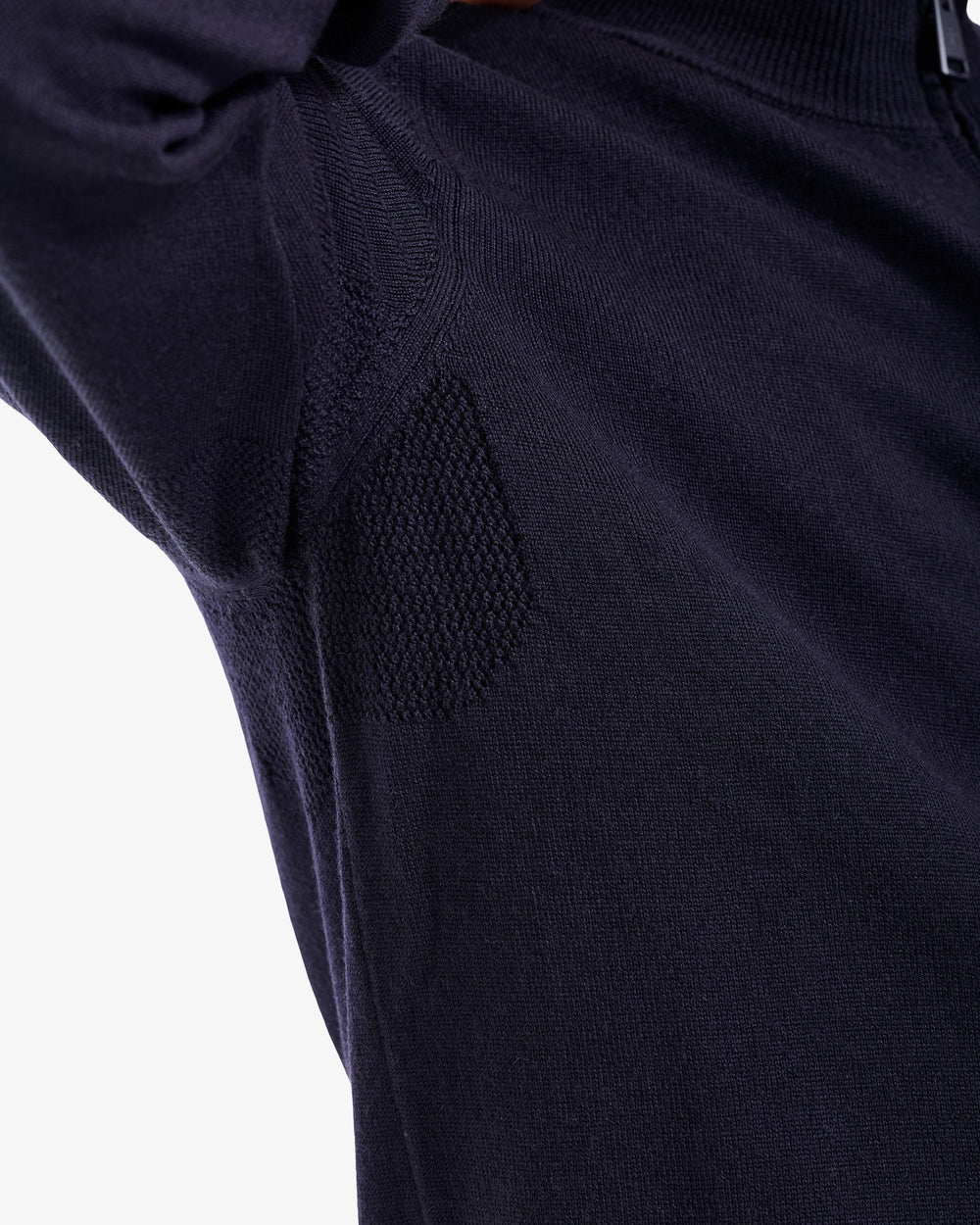 Blue Full-Zip Wool Sweater