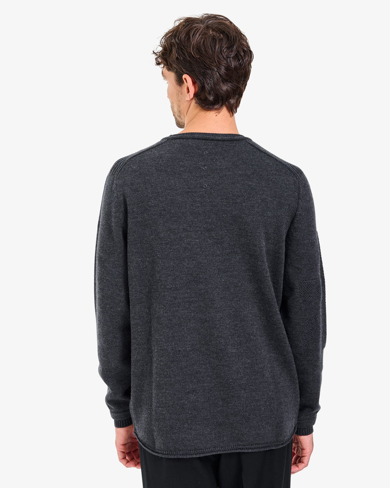 Anthracite Crew-Neck Knit Sweater