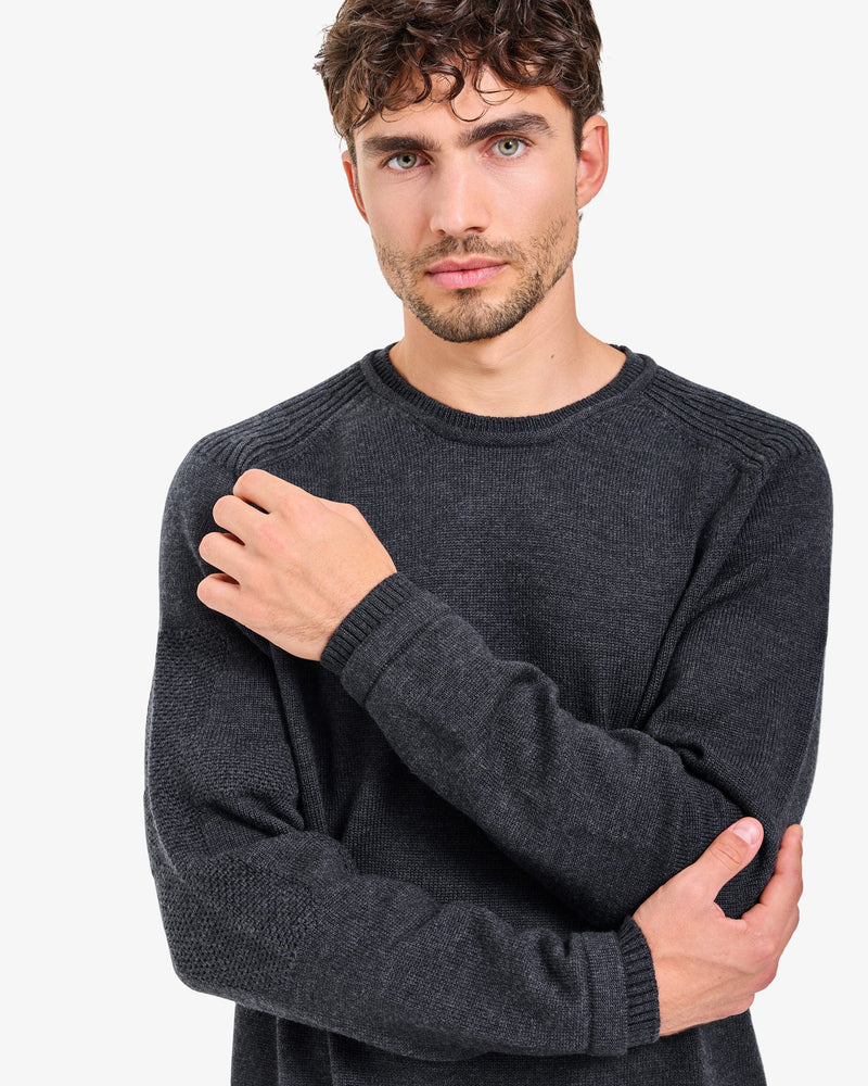 Anthracite Crew-Neck Knit Sweater