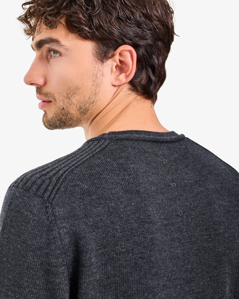 Anthracite Crew-Neck Knit Sweater