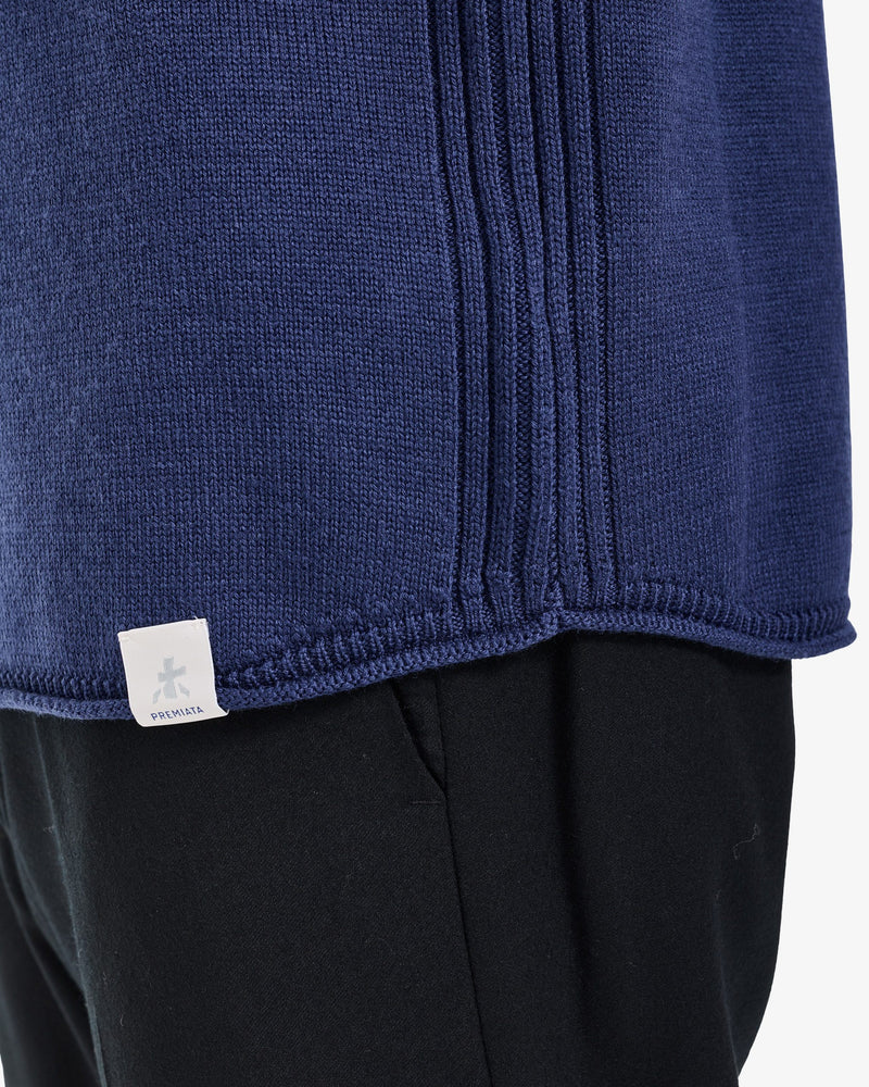 Indigo Crew-Neck Knit Sweater