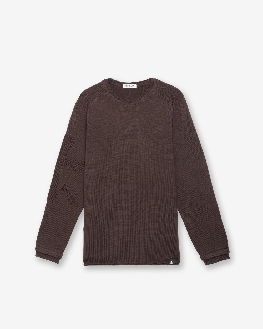 Brown Crew-Neck Knit Sweater