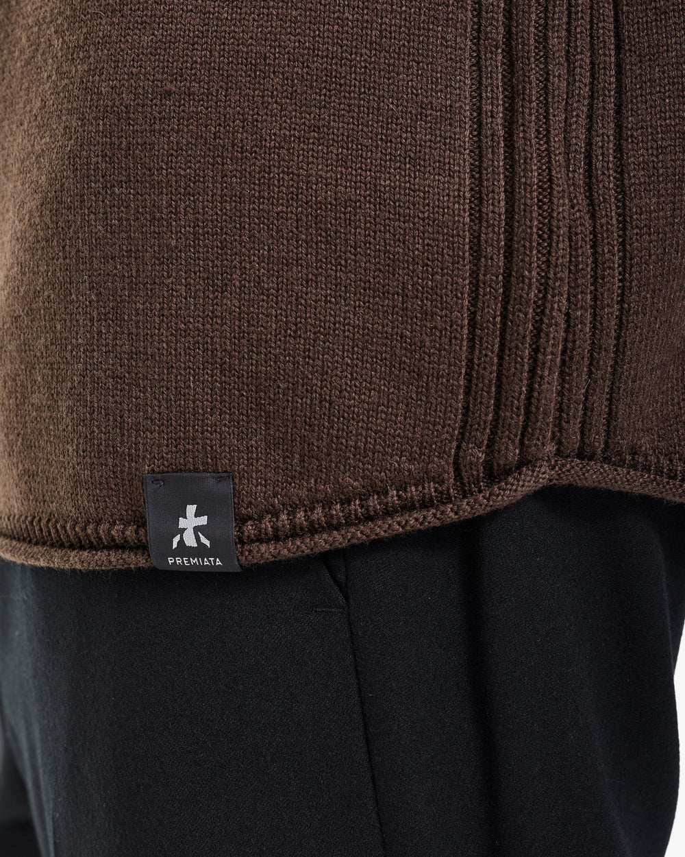 Brown Crew-Neck Knit Sweater