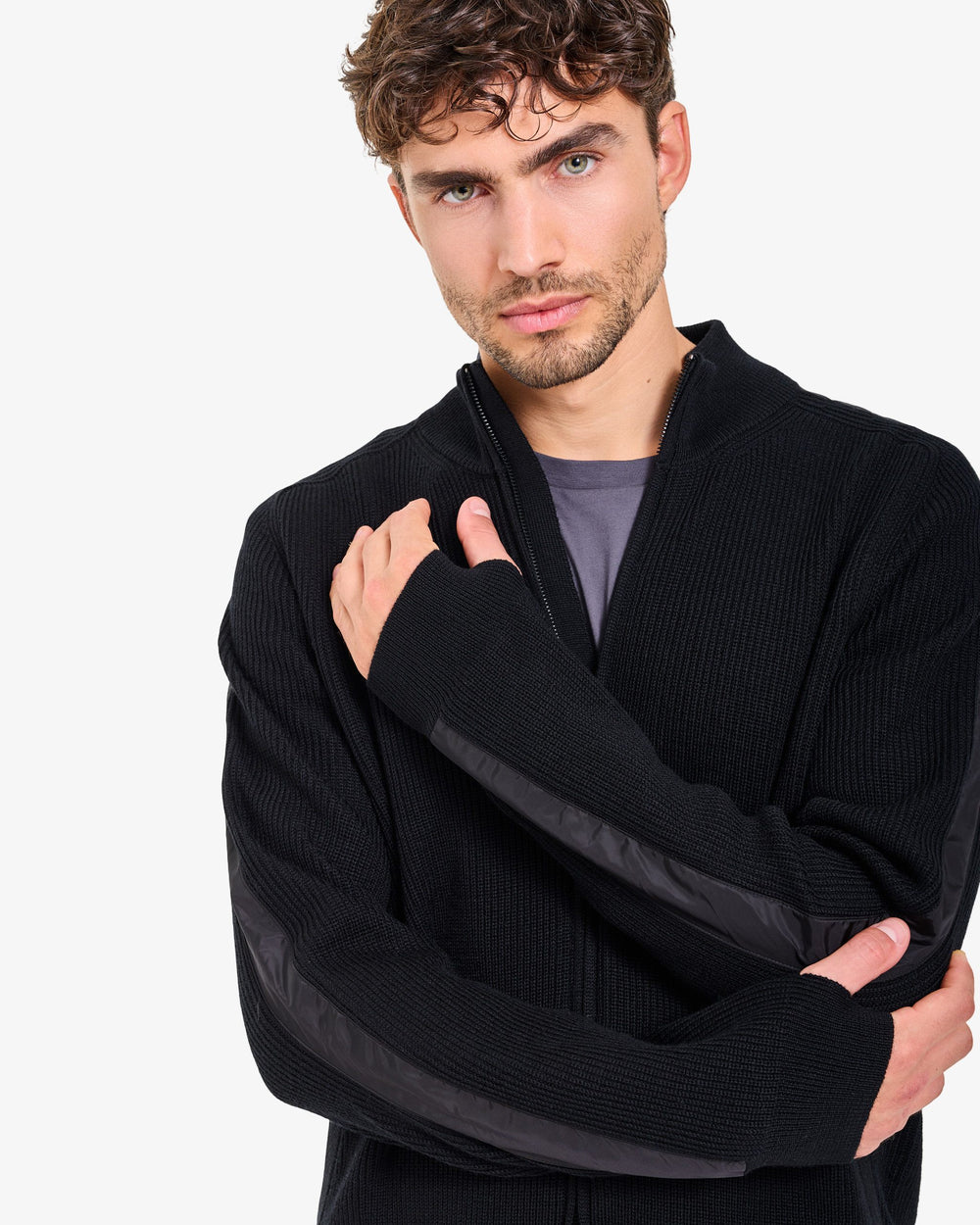 Black Full-Zip Sweater