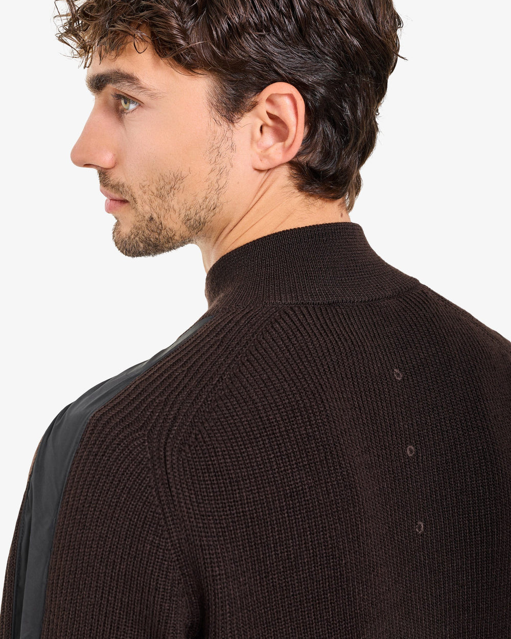 Brown Full-Zip Sweater
