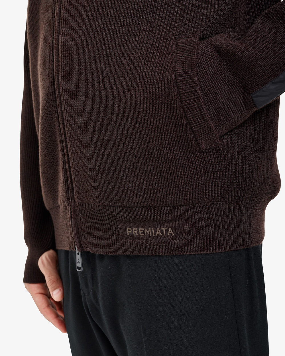 Brown Full-Zip Sweater