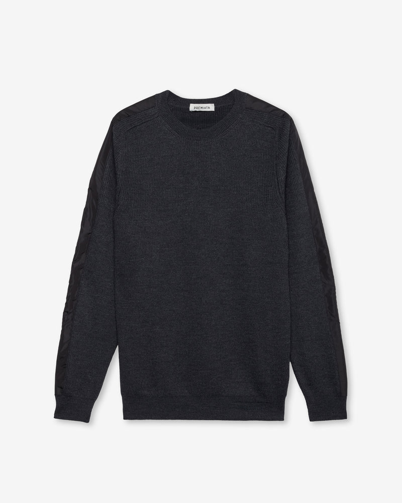 Anthracite Wool Crew Neck Sweater