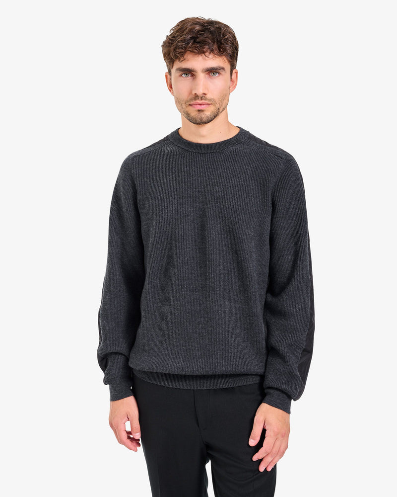 Anthracite Wool Crew Neck Sweater