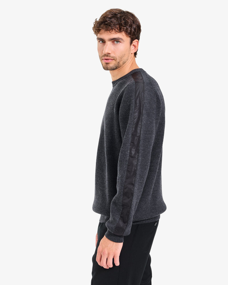 Anthracite Wool Crew Neck Sweater