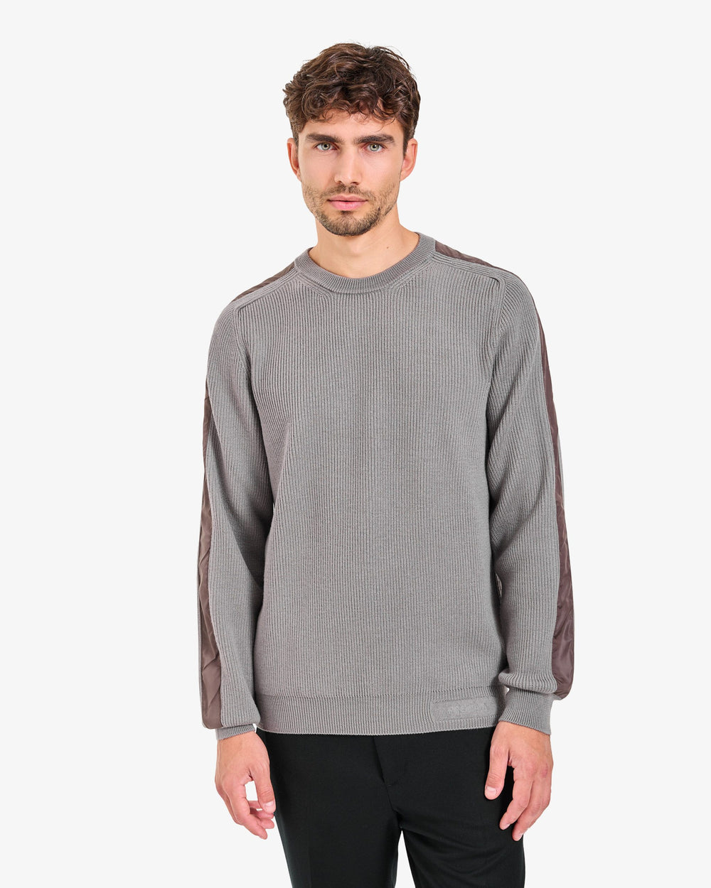Taupe Wool Crew-Neck Sweater
