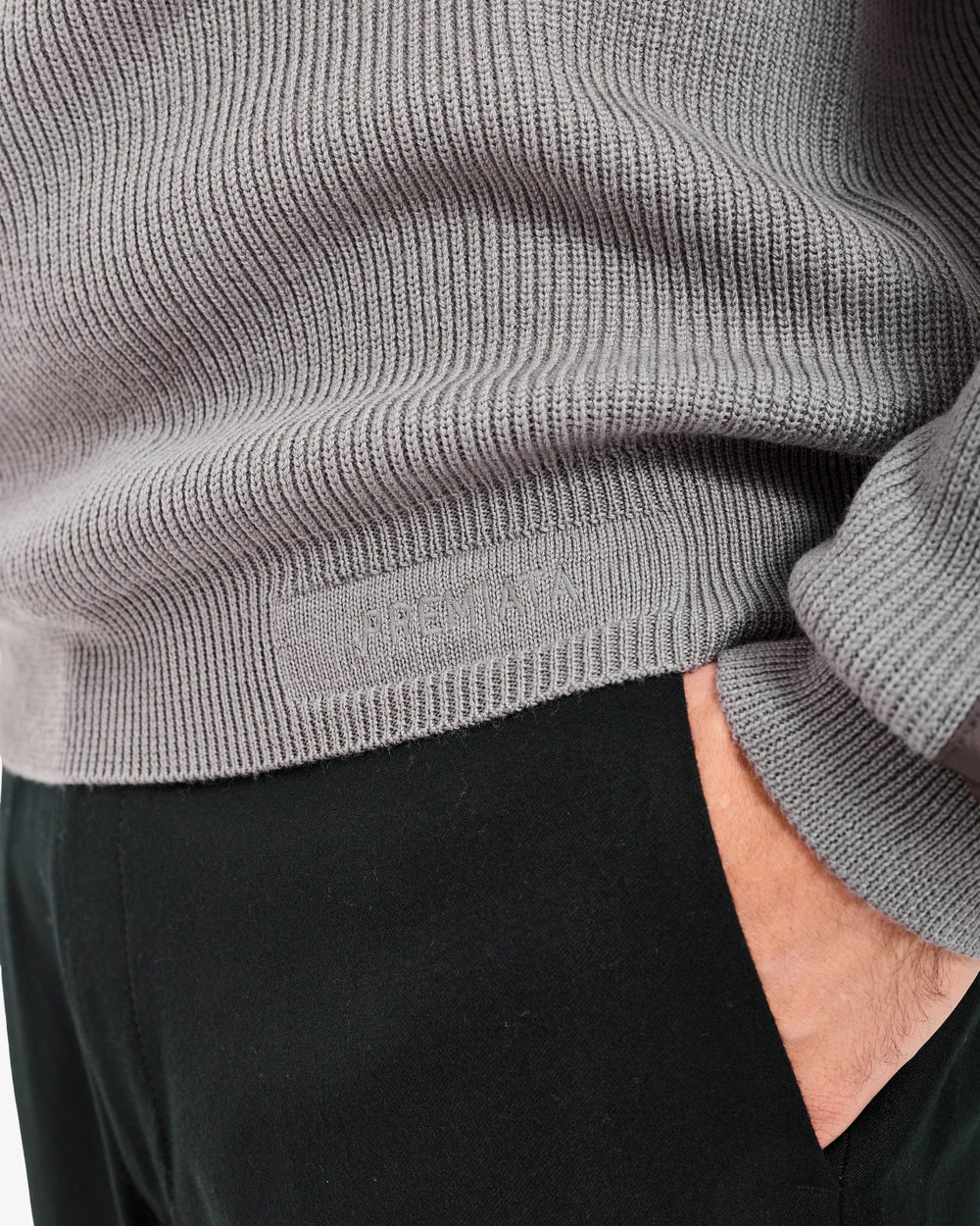 Taupe Wool Crew-Neck Sweater