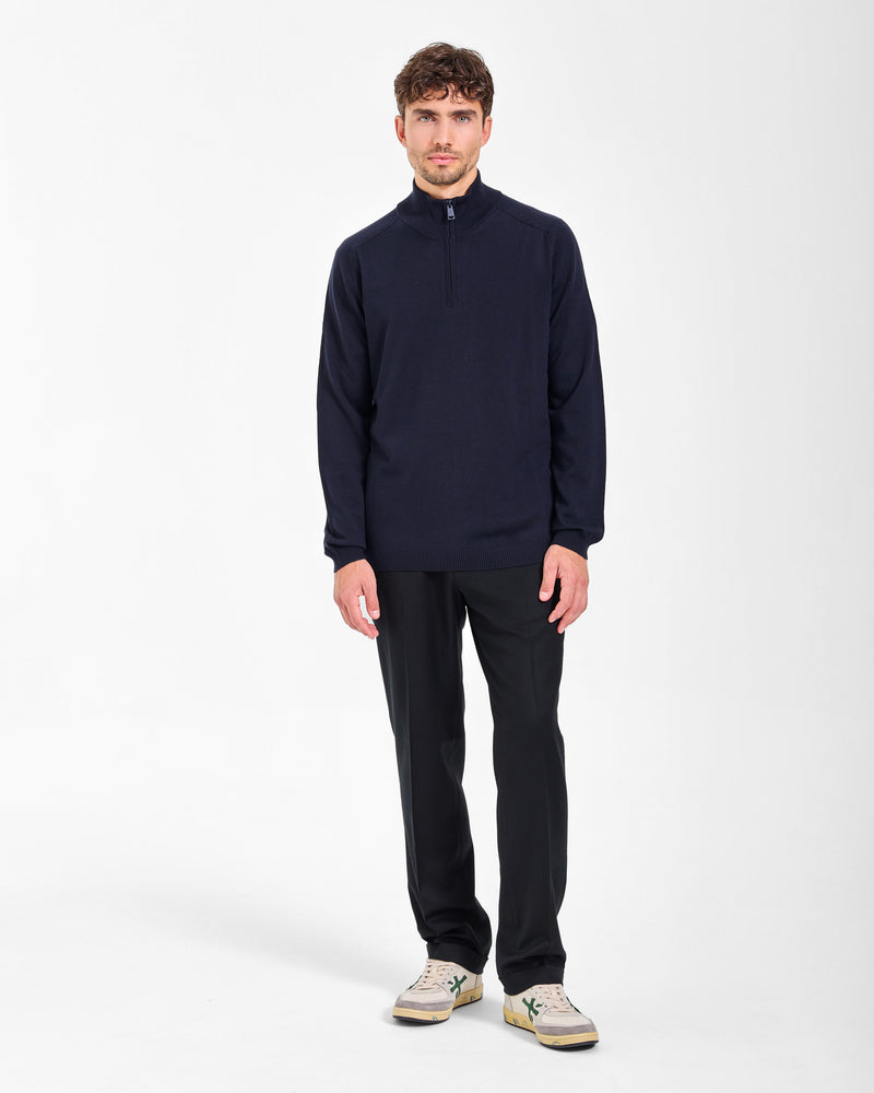 Dark Blue Half-Zip Sweater
