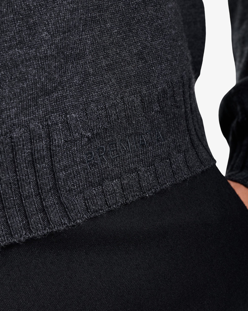 Round-neck wool sweater