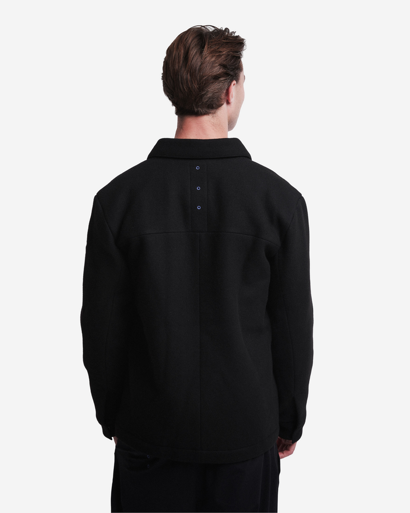 Black Overshirt Jacket in Wool