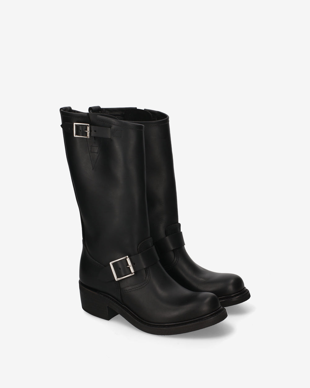 Black Biker Boots with Buckles