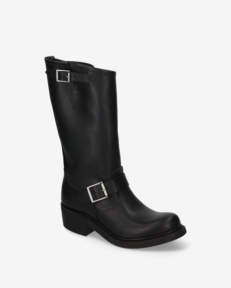 Black Biker Boots with Buckles
