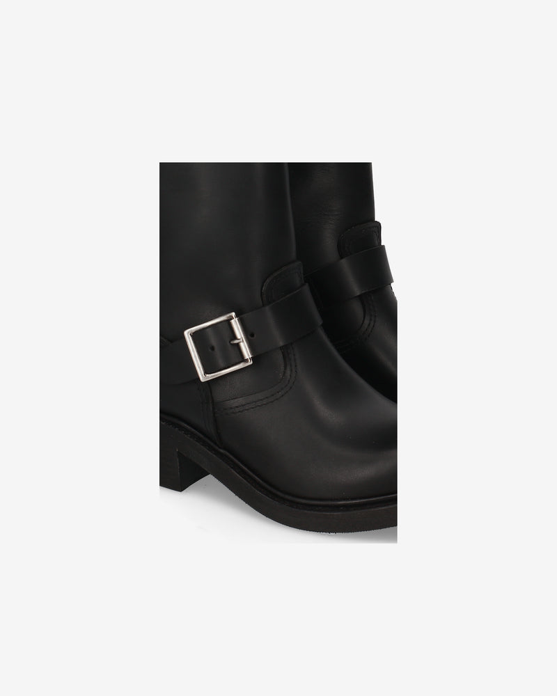 Black Biker Boots with Buckles
