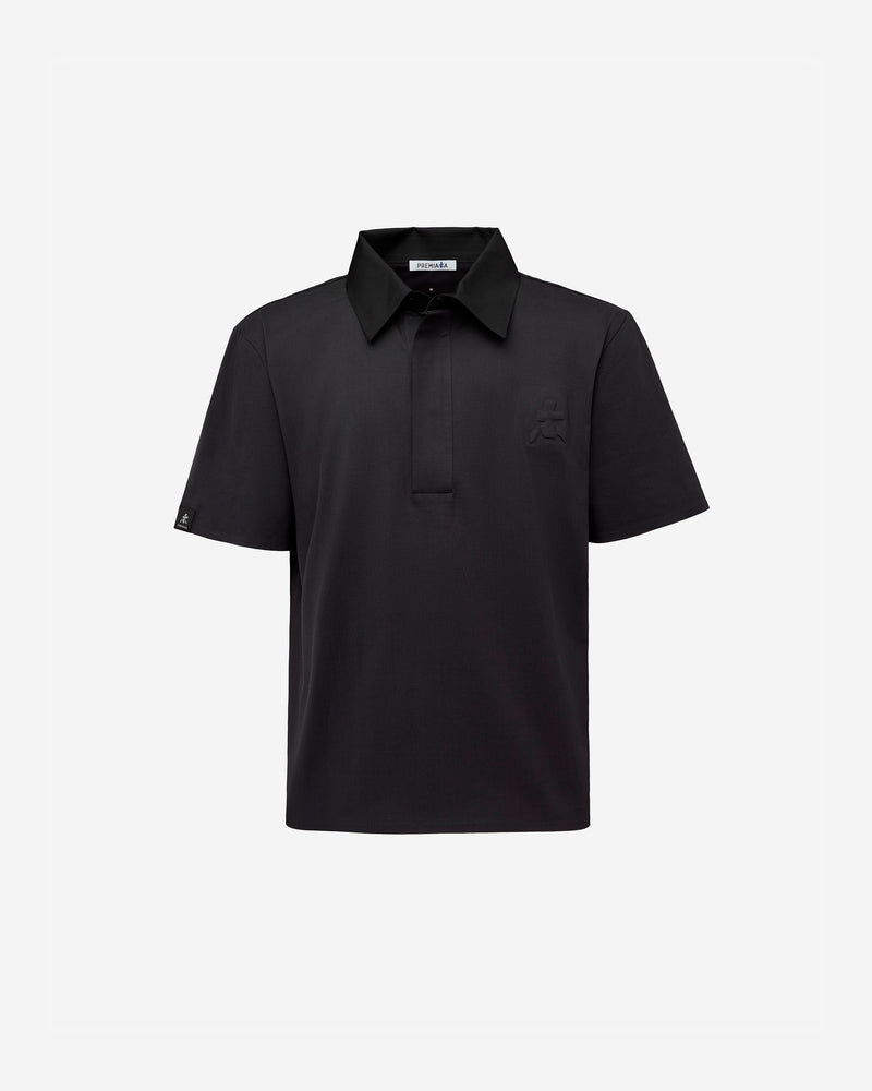 Polo Over in Jersey di Cotone Nero