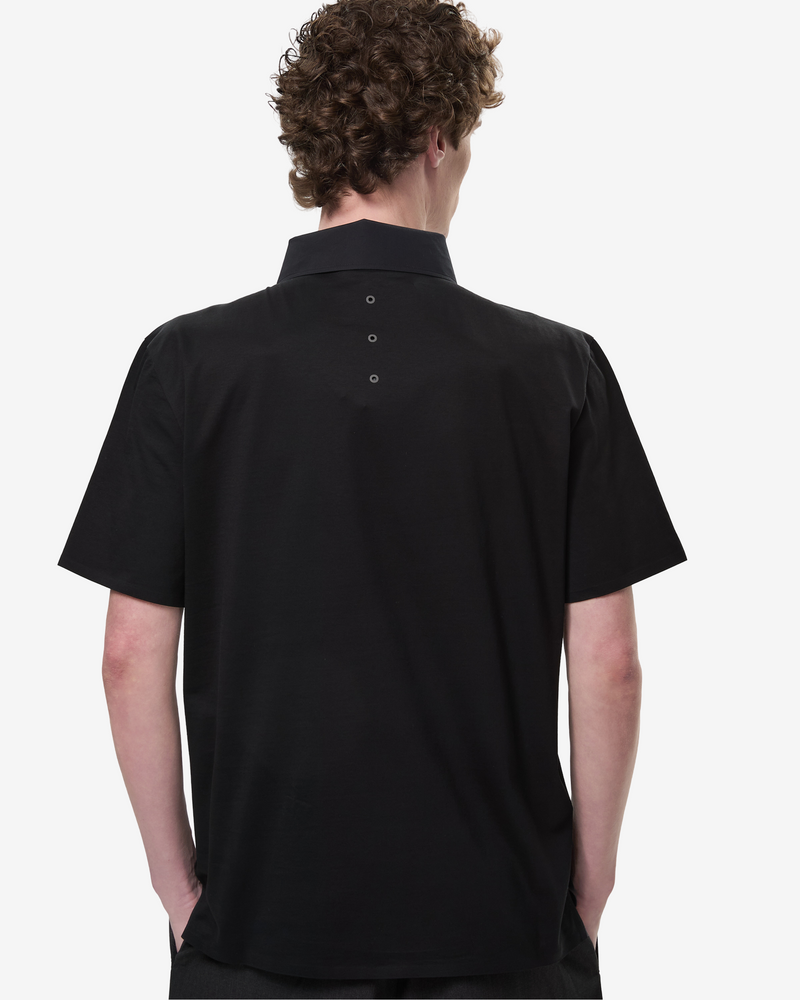 Polo Over in Jersey di Cotone Nero