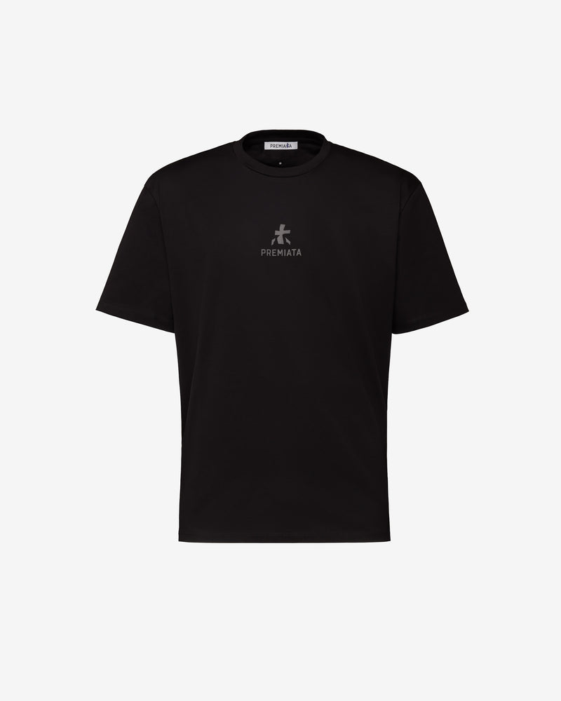 Black jersey T-shirt with logo